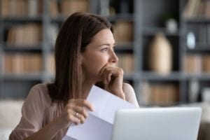 woman holding paper